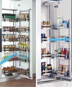 TỦ KHO CÁNH MỞ 6 TẦNG INOX HỘP 304 12 RỔ KHUNG SƠN TRĂNG