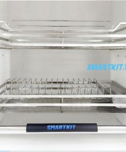 GIÁ ĐỂ BÁT ĐĨA DI ĐỘNG NÂNG HẠ INOX 304 NAN VUÔNG KHAY HỨNG NƯỚC BẰNG INOX CÓ ỐNG ĐŨA