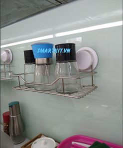 KỆ ĐỰNG ĐỒ INOX 304 CHO DÁN KÍNH BẾP