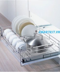 GIÁ ĐỂ BÁT INOX 304 RAY GIẢM CHẤN GẮN LIỀN (LẮP ĐƯỢC TRONG TỦ VÀ MẶT NGĂN KÉO)