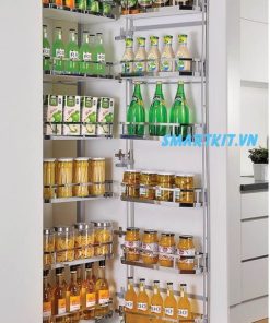 TỦ KHO 6 TẦNG NAN DẸT CÁNH MỞ INOX 304 12 RỔ